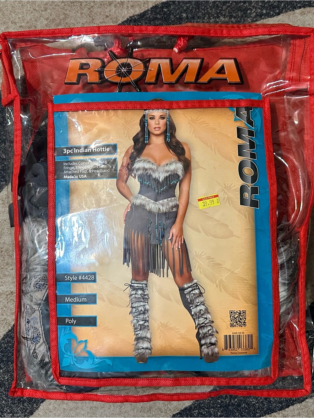 Roma 3pc Indian Hottie Native American Halloween Costume